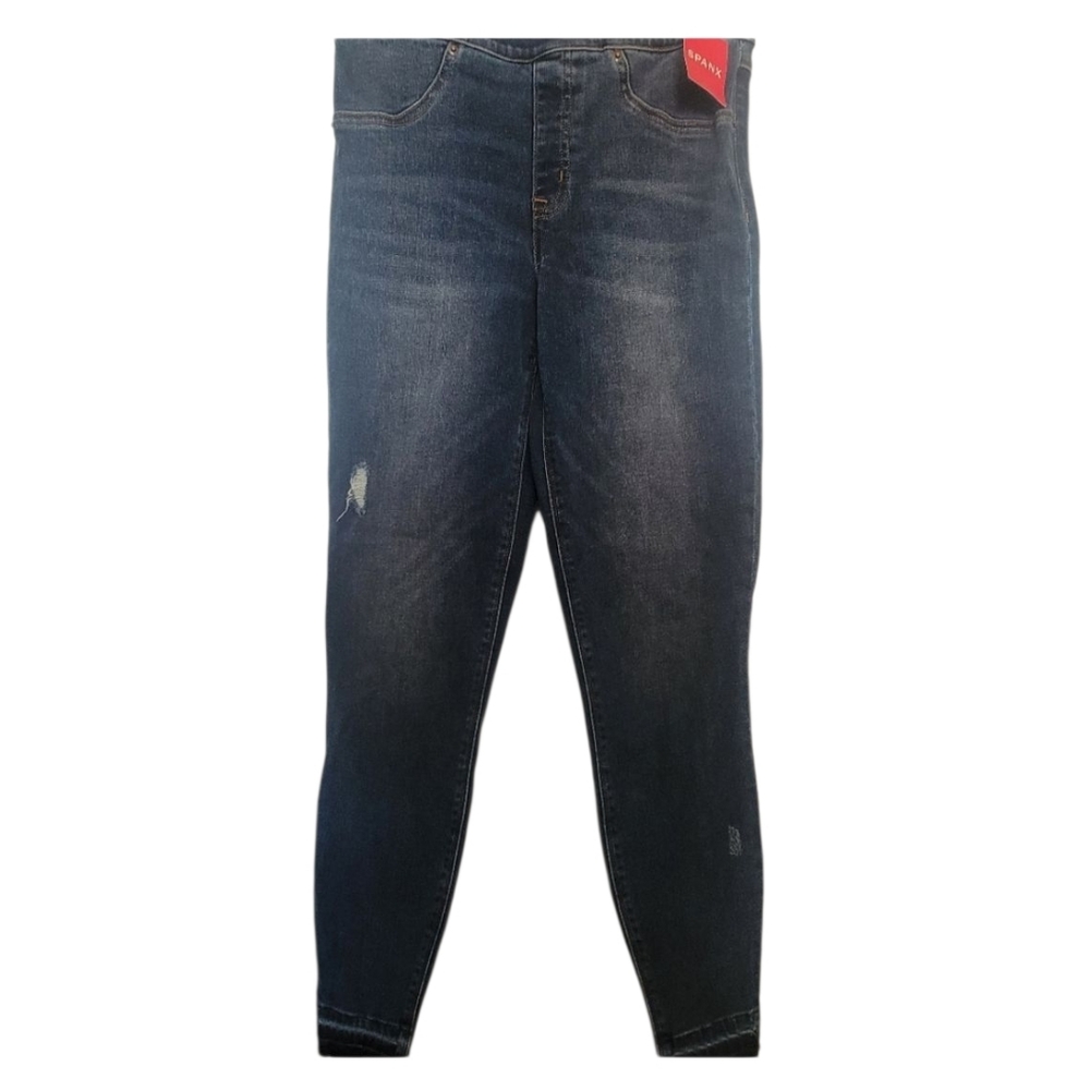 SPANX Blue Pull On Skinny Jeans‎